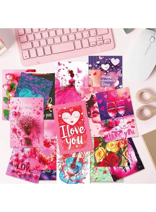 Valentines Day Love Heart Greeting Cards Bulk Pack Of 50pcs For Couples Wall Decor - Image 1